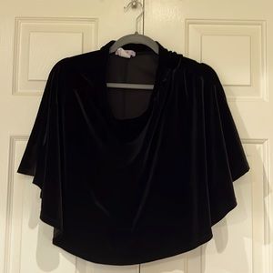 Black velvet mini skirt;  v chic n formal